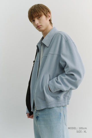 UNISEX ALTER-SUEDE COLLARED BLOUSON SOFT BLUE