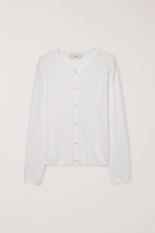 SUMMER ESSENTIAL CREWNECK CARDIGAN WHITE