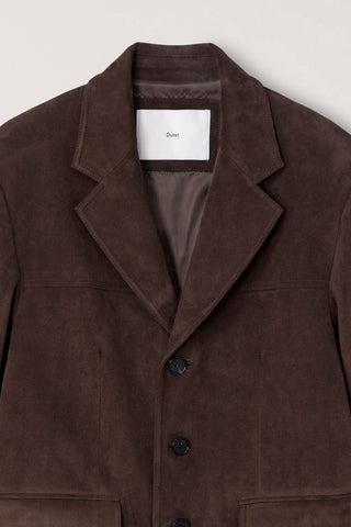 UNISEX RELAXED ALTER-SUEDE HALF JACKET BROWN