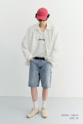 CLASSIC CARPENTER DENIM SHORTS LIGHT BLUE