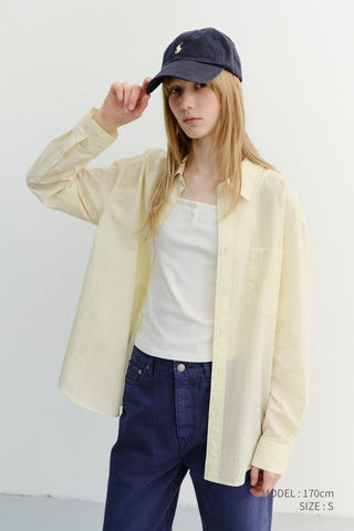 UNISEX SUMMER BREEZE STRIPED OVERSHIRT BUTTER