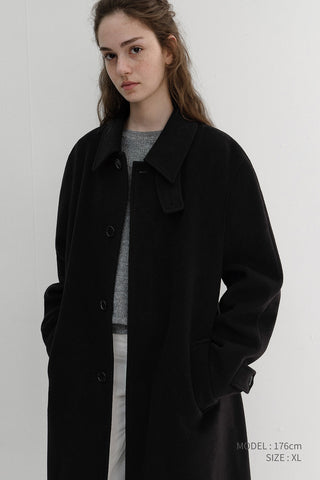 UNISEX BELTED CASHMERE MAC COAT BLACK