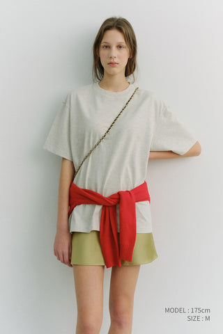 UNISEX LOOSE T-SHIRT OATMEAL MELANGE