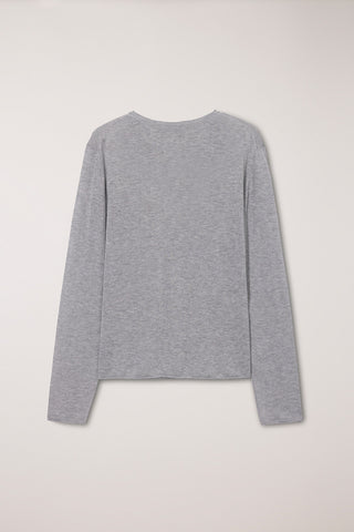 SUMMER ESSENTIAL CREWNECK CARDIGAN MELANGE GREY