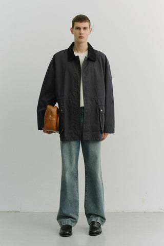 UNISEX COTTON CHORE JACKET INDIGO NAVY
