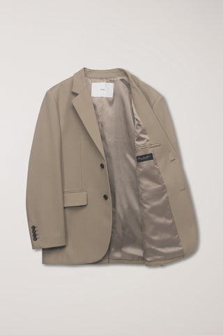 UNISEX 2 BUTTON WOOL BLAZER BEIGE