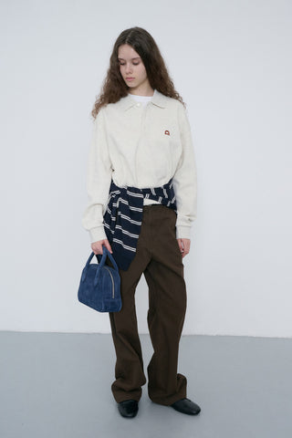 SUEDE BOSTON TOTE BAG NAVY