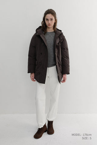 UNISEX GOOSE DOWN PARKA JACKET MUSHROOM