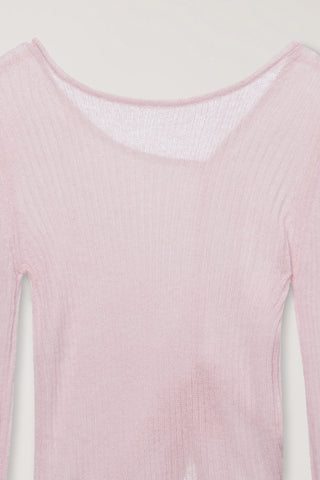 2-WAY SHIRRING KNIT TOP SOFT PINK