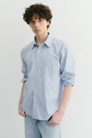UNISEX CROPPED STRIPED SHIRT BLUE STRIPE