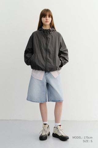 RELAXED BERMUDA DENIM SHORTS LIGHT BLUE