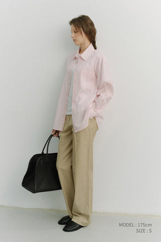 PLEATED CHINO SLACKS CLASSIC BEIGE