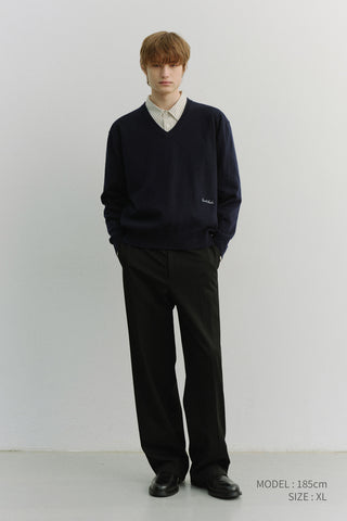 UNISEX SOFT V-NECK SWEATER FRENCH NAVY