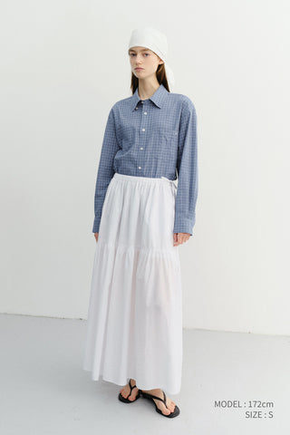 UNISEX SEERSUCKER BD SHIRT BLUE CHECK