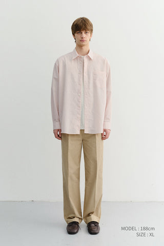 UNISEX SUMMER BREEZE STRIPED OVERSHIRT SOFT PINK