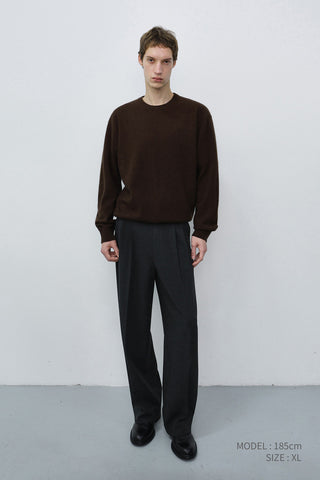 UNISEX ESSENTIAL CREWNECK SWEATER BROWN