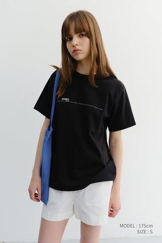 UNISEX MINIMAL LETTERING T-SHIRT BLACK