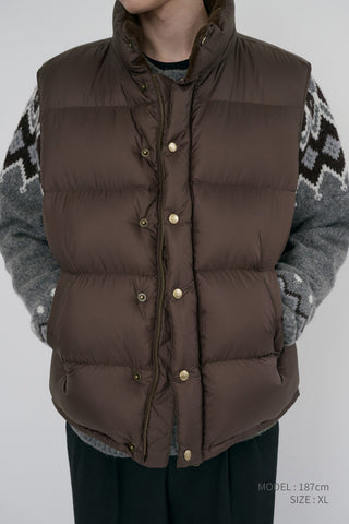 UNISEX GOOSE DOWN VEST BROWN