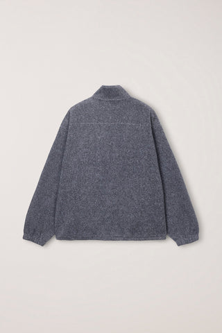 UNISEX HALF ZIP-UP FLEECE SWEATSHIRT MELANGE GREY