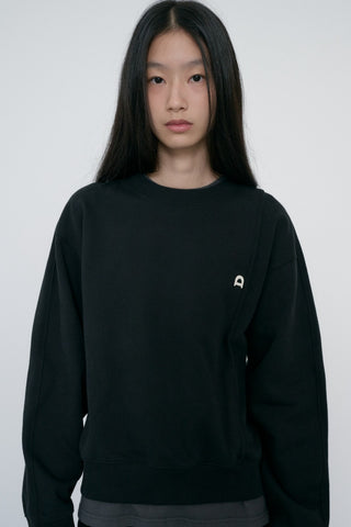 UNISEX DUNST LOGO CREASE SWEATSHIRT BLACK