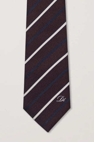 STRIPED TIE BURGUNDY
