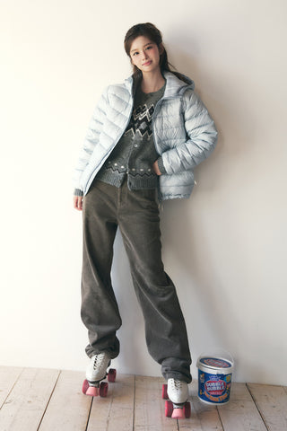 [SULLYOON PICK] UNISEX LIGHT GOOSE DOWN JACKET GREYISH BLUE