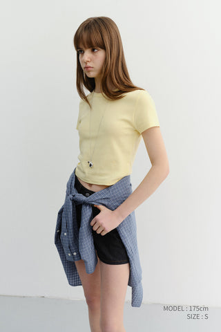 CROPPED SLIM TOP LEMON