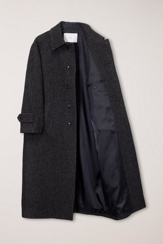 UNISEX RELAXED BALMACAAN COAT BROWN TWEED