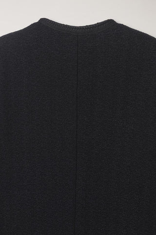 UNISEX COLLARLESS TWEED JACKET BLACK