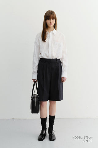 UNISEX CLASSIC OVERSHIRT WHITE STRIPE