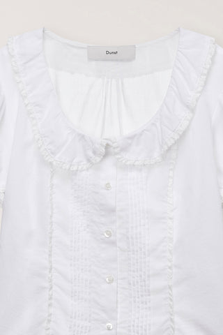 FRILL COLLARED BLOUSE WHITE