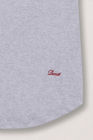 CURVED HEM SLIM TOP LIGHT MELANGE GREY
