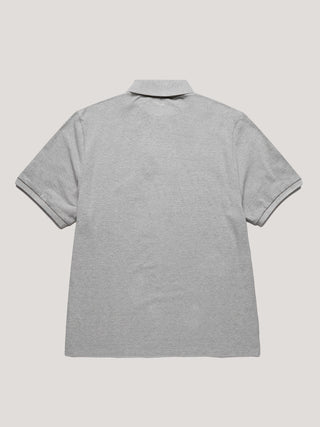 UNISEX LEATHER LOGO POLO SHIRT MELANGE GREY