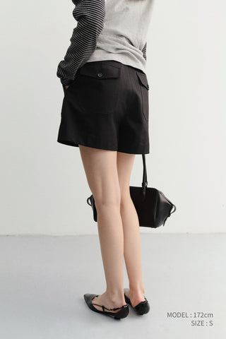 COTTON SAFARI SHORTS BLACK