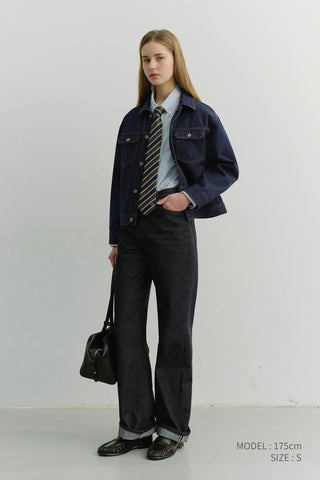 UNISEX DENIM TRUCKER JACKET INDIGO NAVY