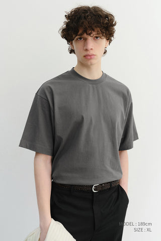 UNISEX ESSENTIAL LOOSE T-SHIRT WASHED CHARCOAL