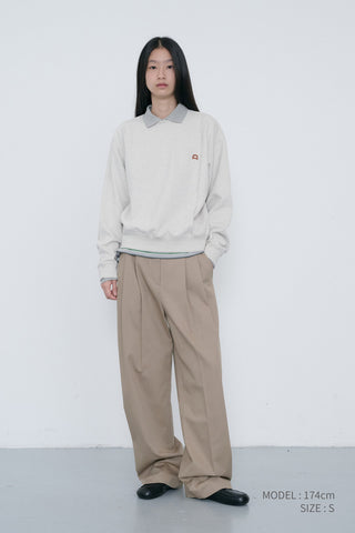 UNISEX DUNST LOGO CREASE SWEATSHIRT OATMEAL MELANGE