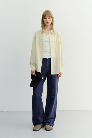 UNISEX SUMMER BREEZE STRIPED OVERSHIRT BUTTER