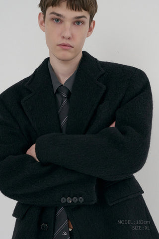 UNISEX ALPACA BLAZER COAT BLACK