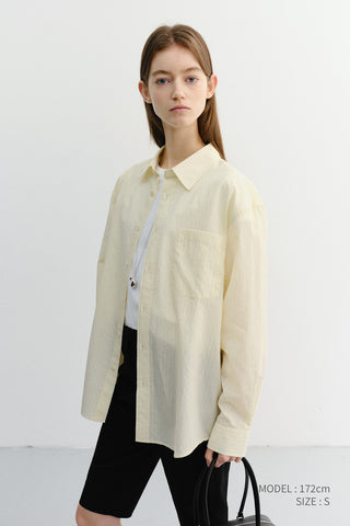 UNISEX SUMMER BREEZE STRIPED OVERSHIRT BUTTER