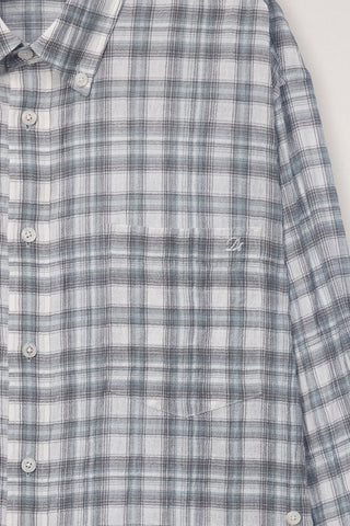 UNISEX SEERSUCKER BD SHIRT SOFT GREEN CHECK