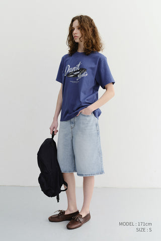 RELAXED BERMUDA DENIM SHORTS LIGHT BLUE