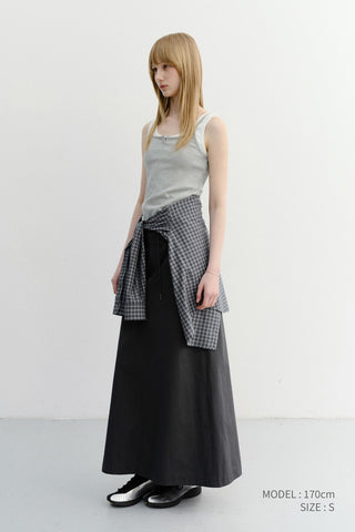 A-LINE MAXI SKIRT CHARCOAL GREY