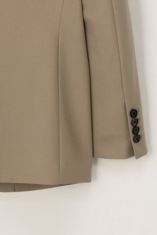 ESSENTIAL 2 BUTTON WOOL BLAZER SAND BEIGE