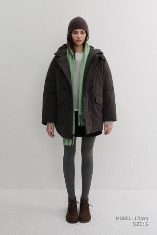 UNISEX GOOSE DOWN PARKA JACKET MUSHROOM