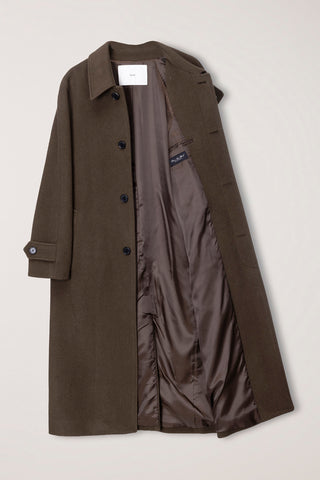 UNISEX BELTED CASHMERE MAC COAT MOCHA BROWN