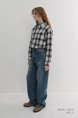 UNISEX WINTER FLANNEL CHECKED SHIRT BLACK