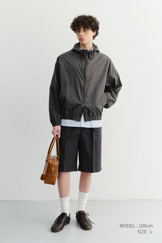 PLEATED BERMUDA SHORTS GREY