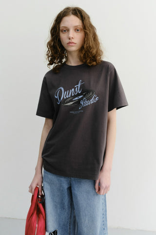 UNISEX VINYL T-SHIRT CHARCOAL GREY