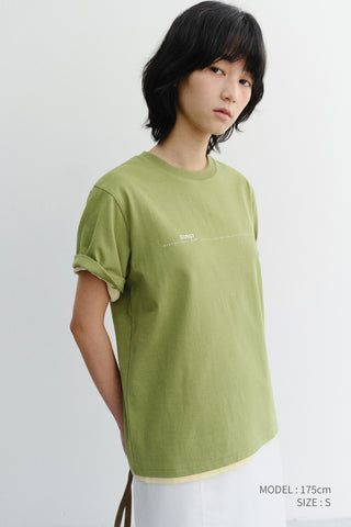 UNISEX MINIMAL LETTERING T-SHIRT OLIVE GREEN